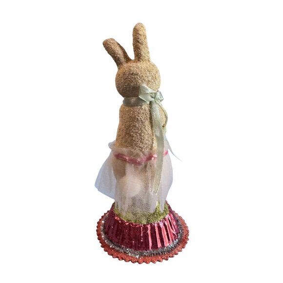 Decorative Seasons Of Cannon Falls Bunny Figurine With Pink Accents & Flower - Picture 3 of 6